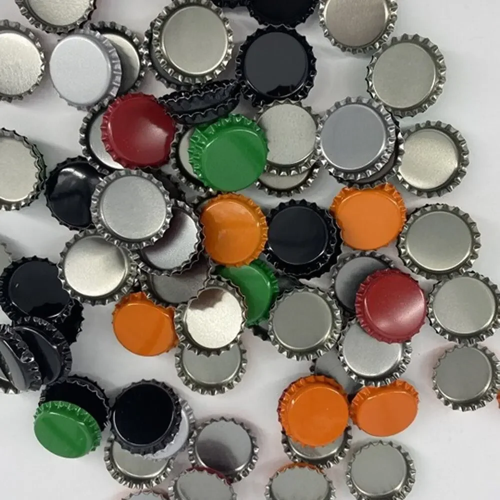 100 Assorted Metal Bottle Caps for Crafts Home Brewing DIY Mixed Colors New